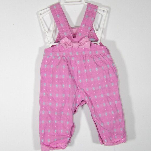 Vintage Oshkosh Overalls Flowers Print Pink Size 3/6 Months Baby - Picture 5 of 7